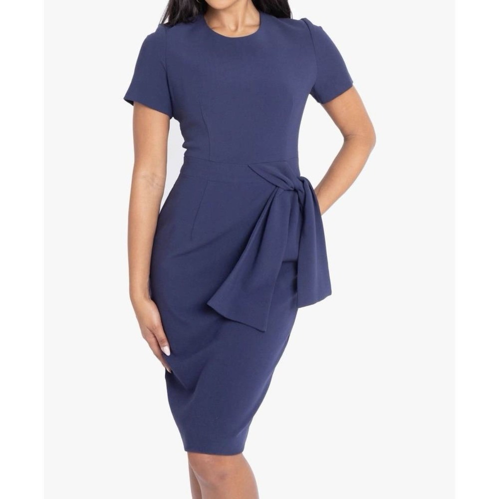 Black‎ Halo Nave Blue  Ponte Knit Harbor Sheath Dress Size 4